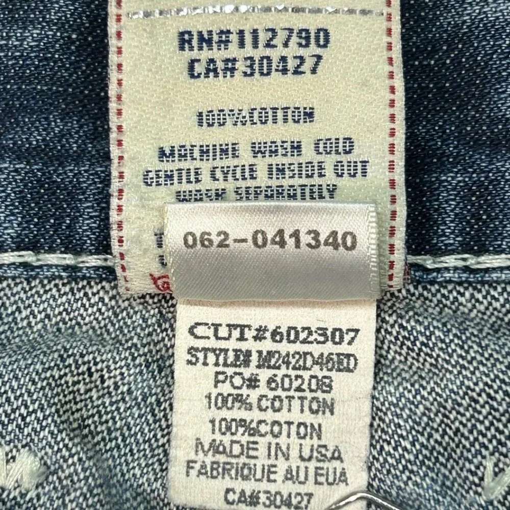 True Religion Corey Big T 34 Flap Pocket Bootcut Jeans Men's Size 38 W 32 L 10 I